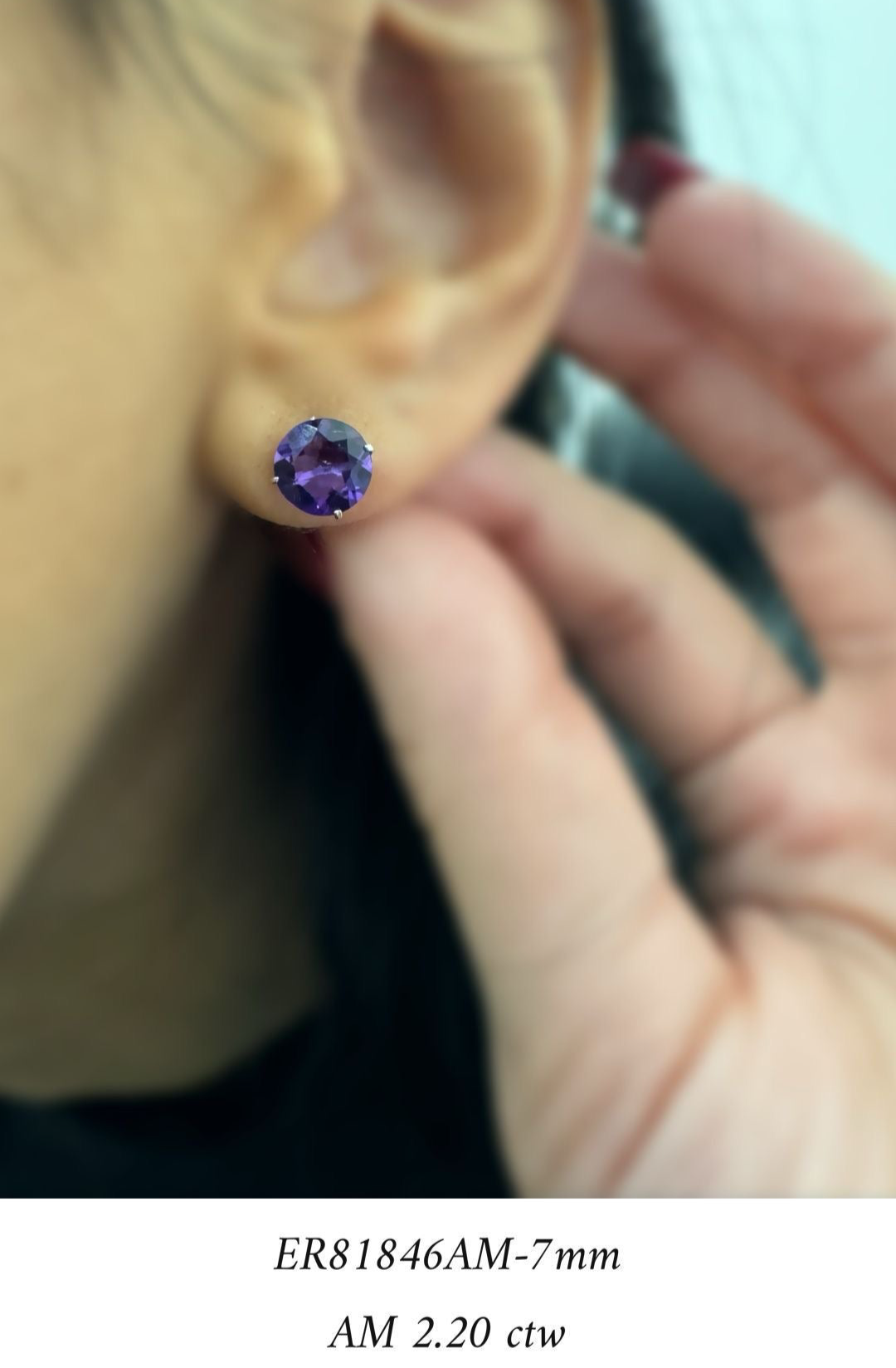 Amethyst stud earrings