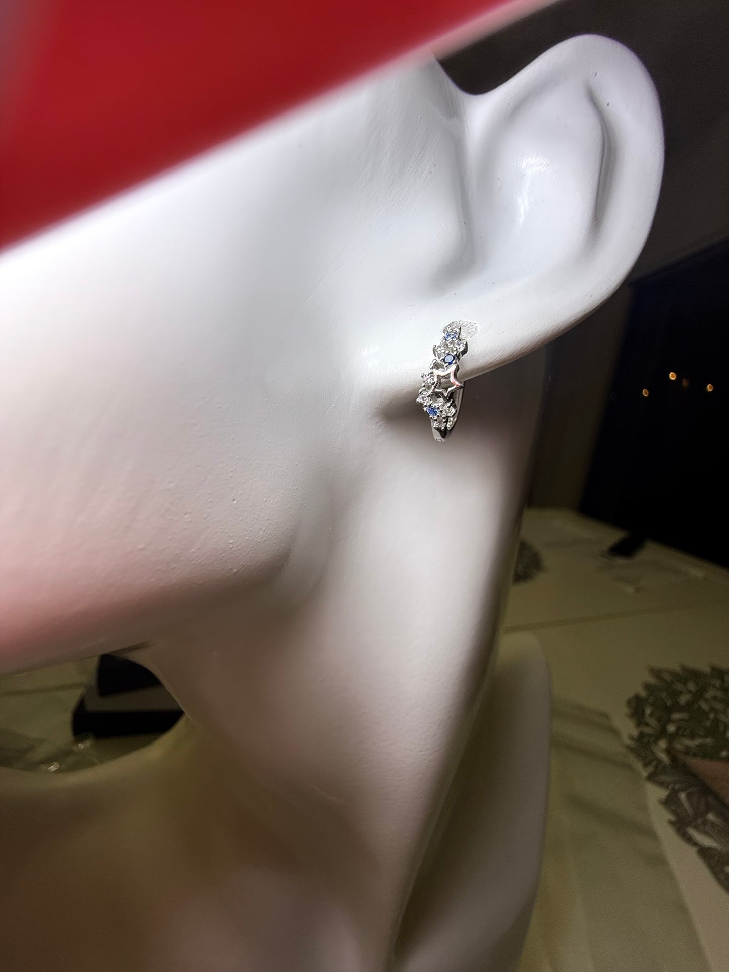 925 sterling silver star hoops