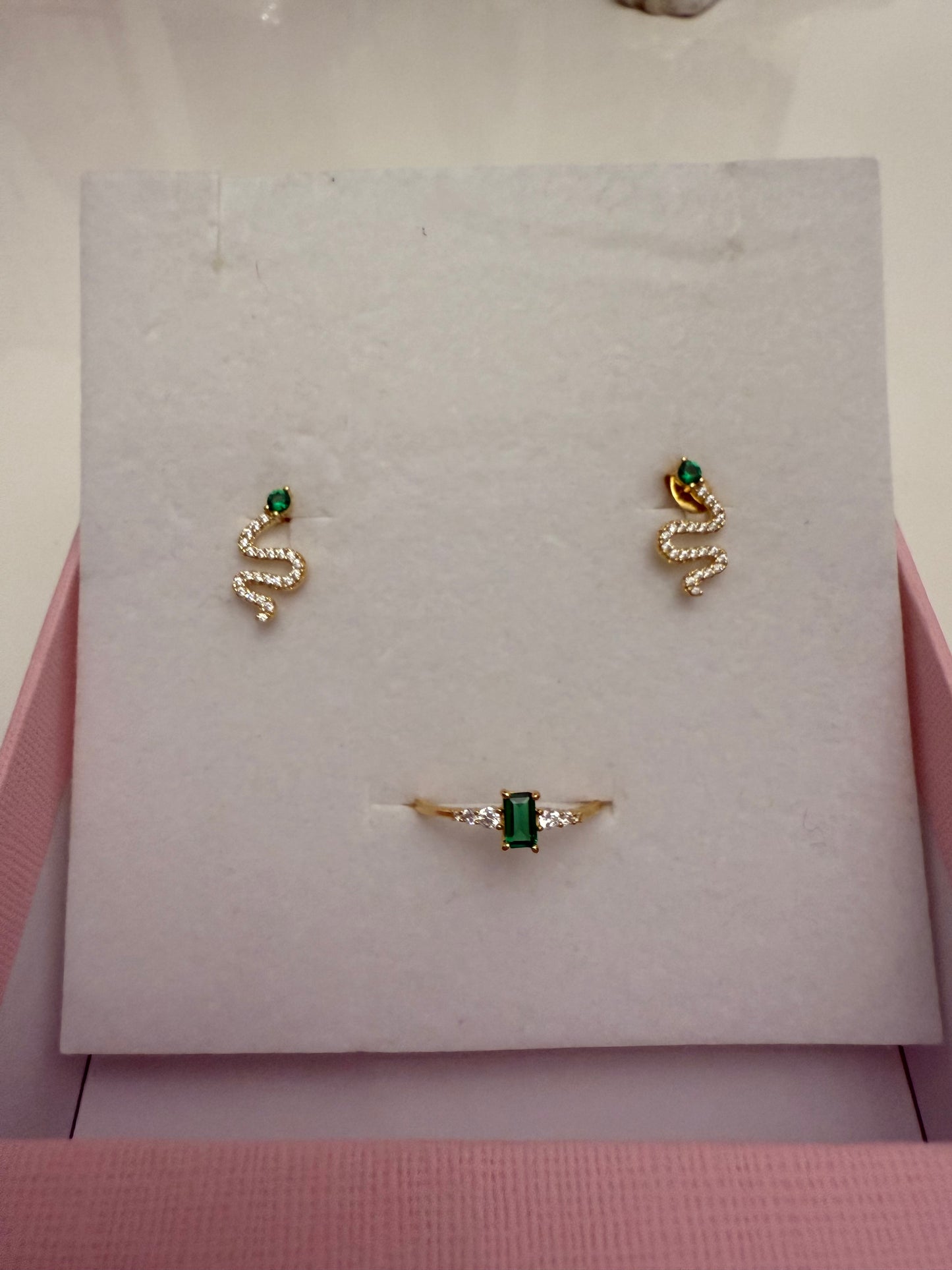 18k gold plated studs & ring