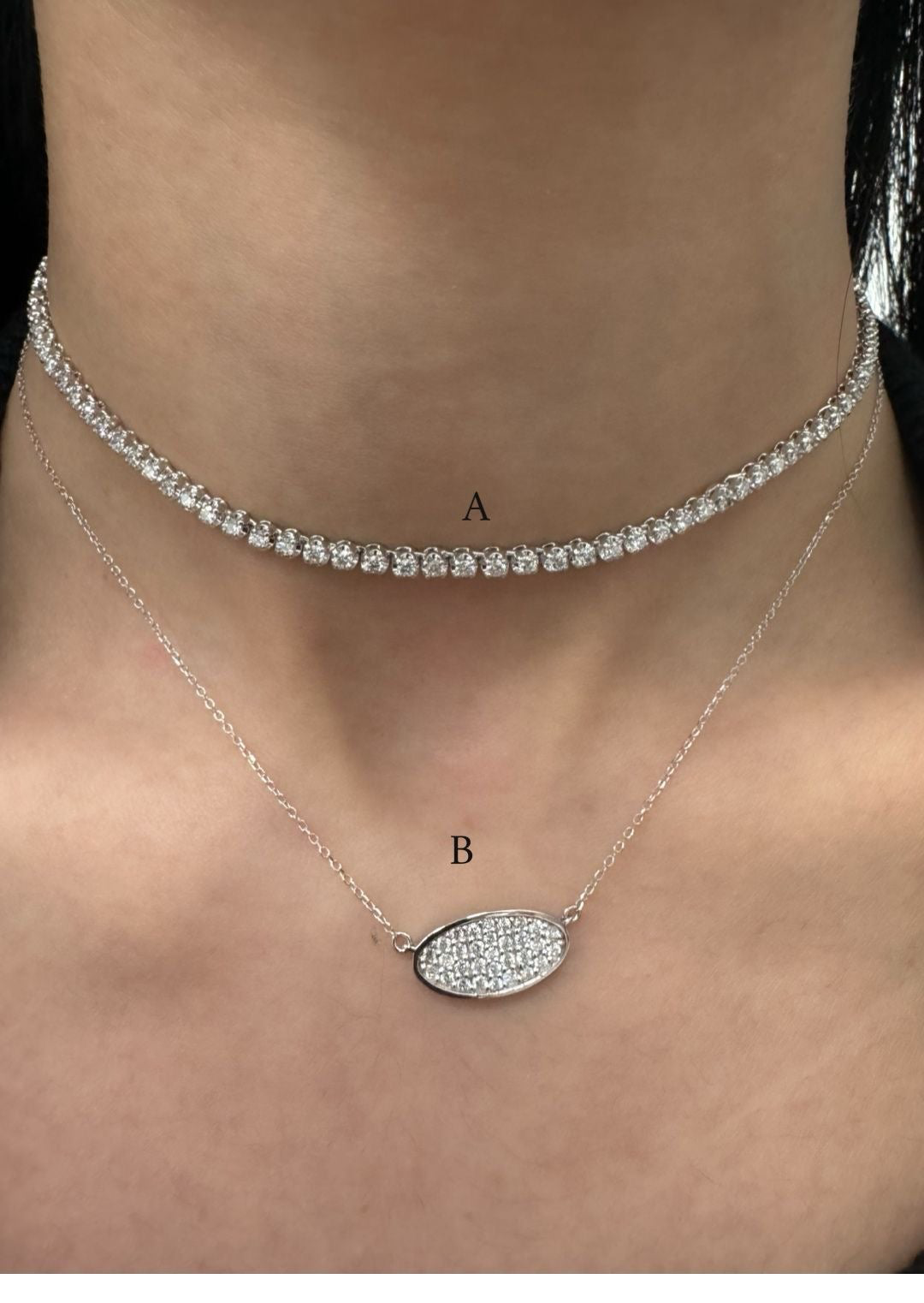 Diamond 14 k gold necklace