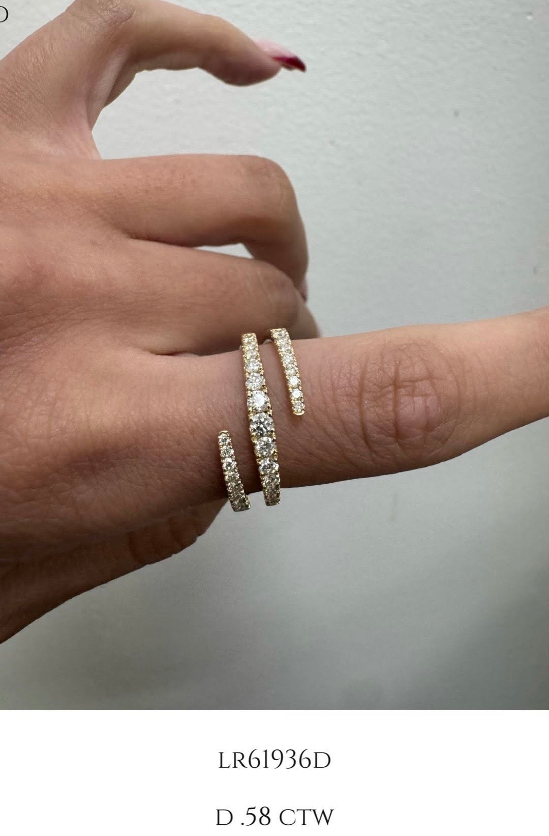 14K Gold Diamond spiral ring π