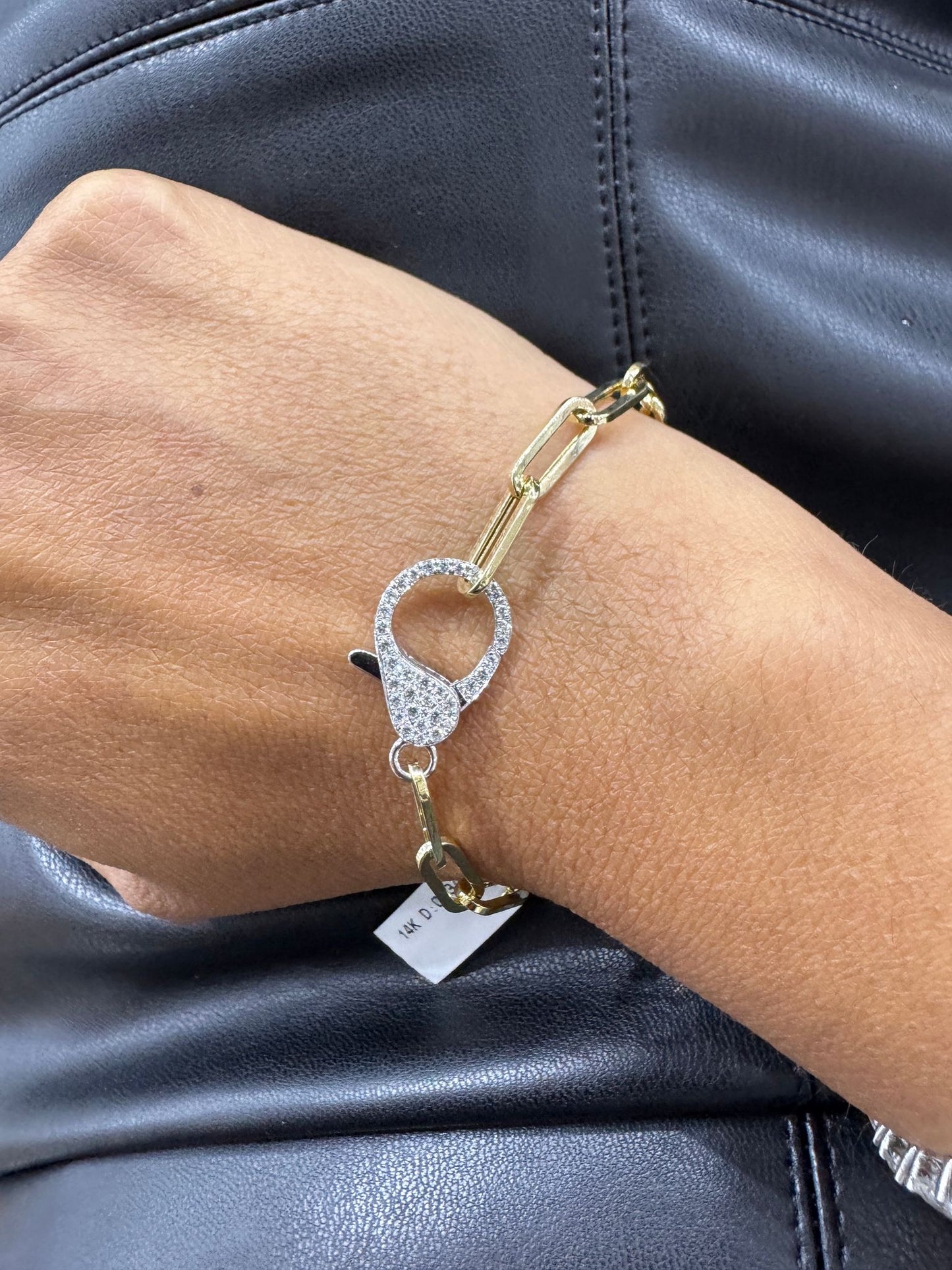 Paperclip Diamond lock bracelet