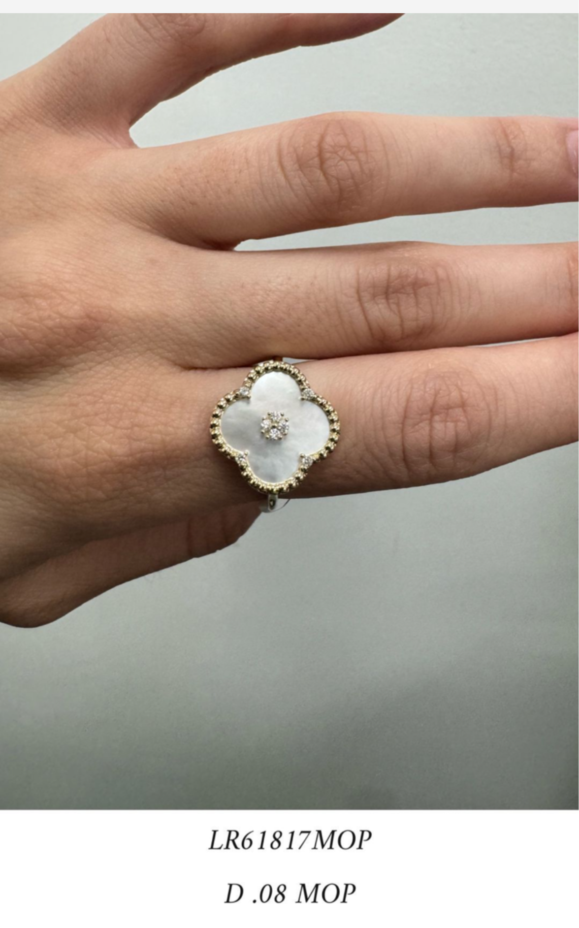 Gold 14k Clover Mop Ring