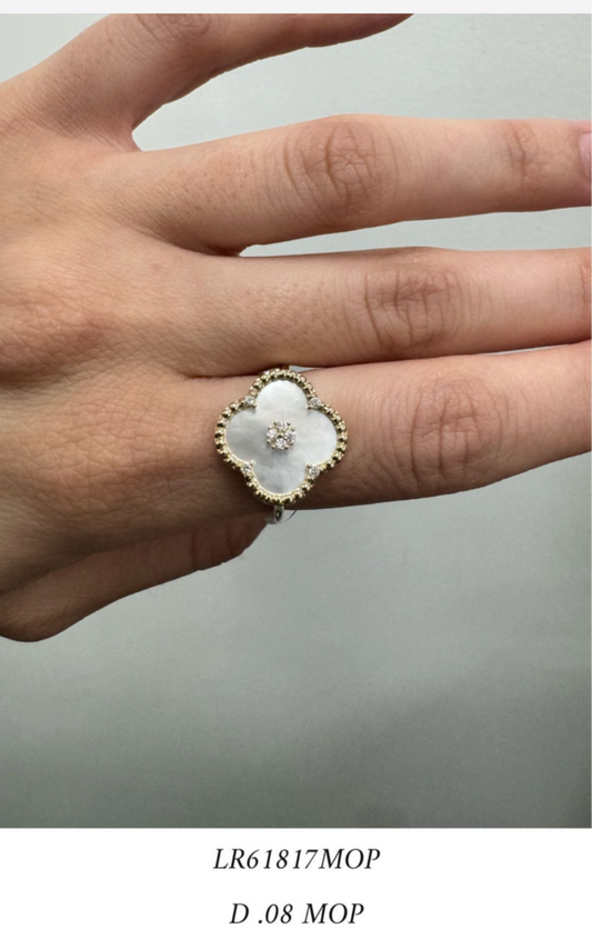 Gold 14k Clover Mop Ring