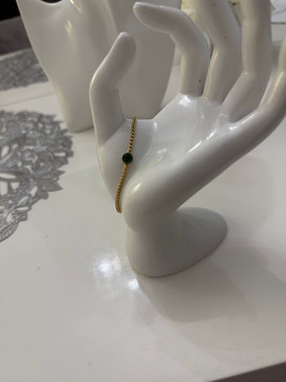 Emerald gold plated bracelet