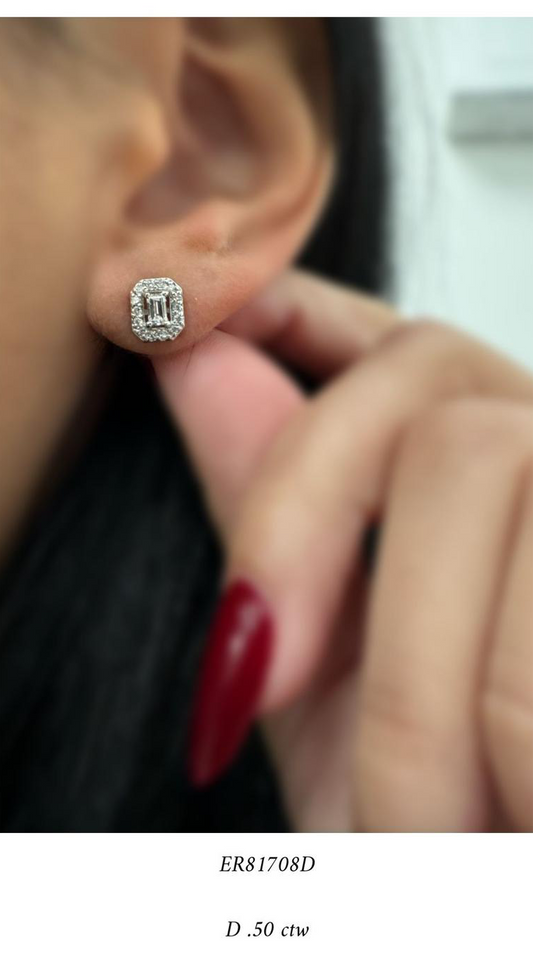 Square Diamond Studs