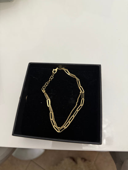 18 k gold plated Double clip bracelet