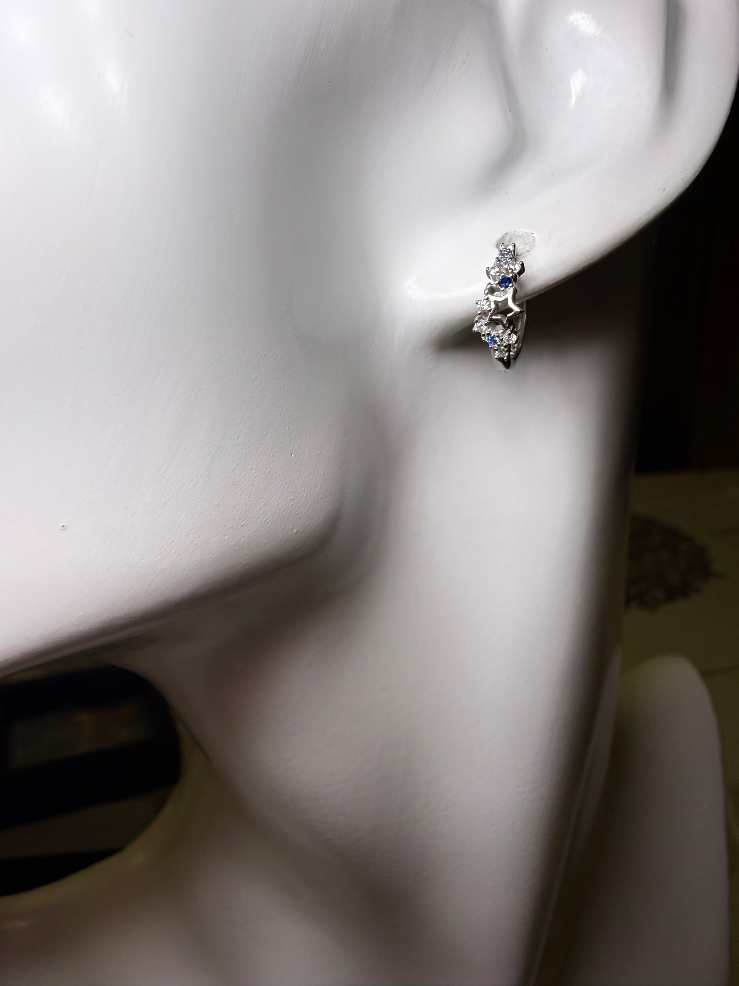 925 sterling silver star hoops
