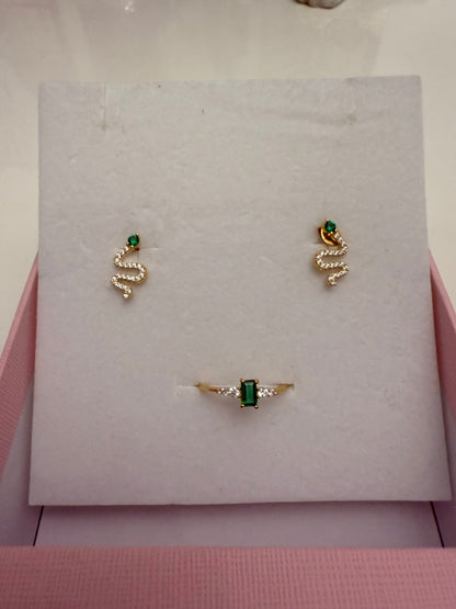 18k gold plated studs & ring