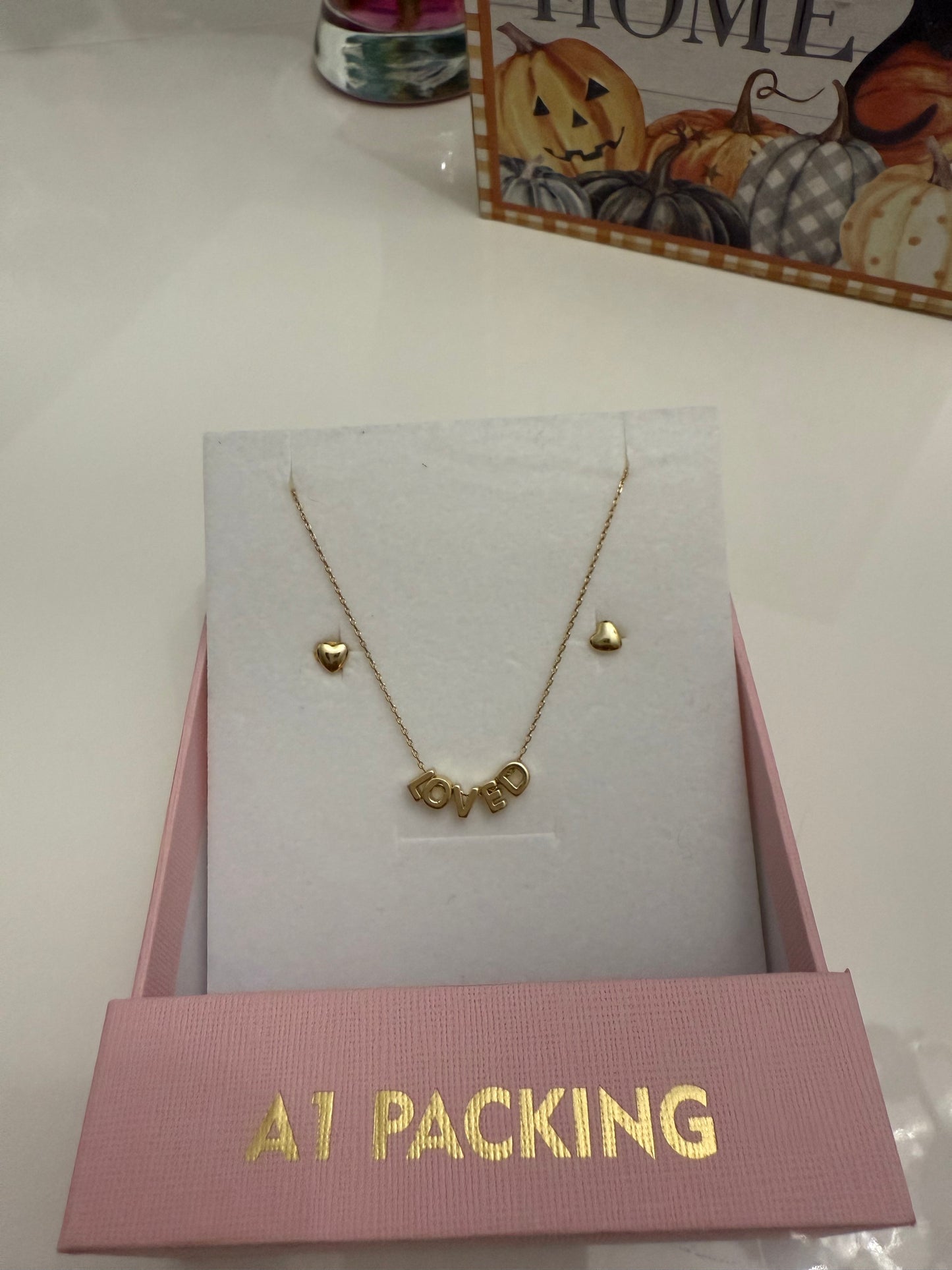 18k gold plated matching set