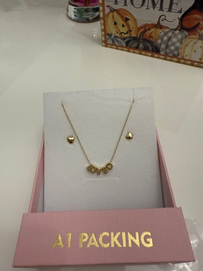 18k gold plated matching set