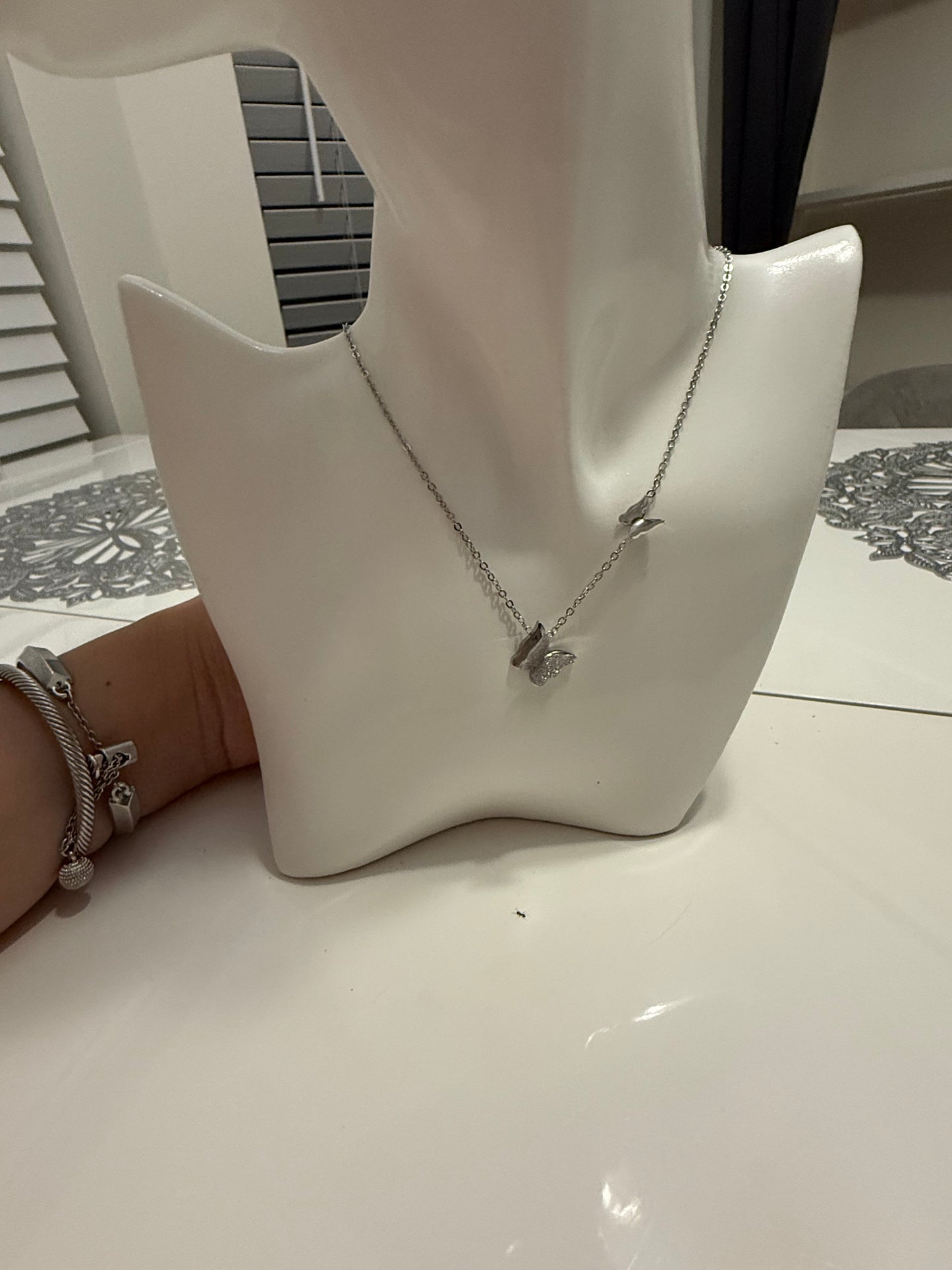 925 silver plated butterfly set