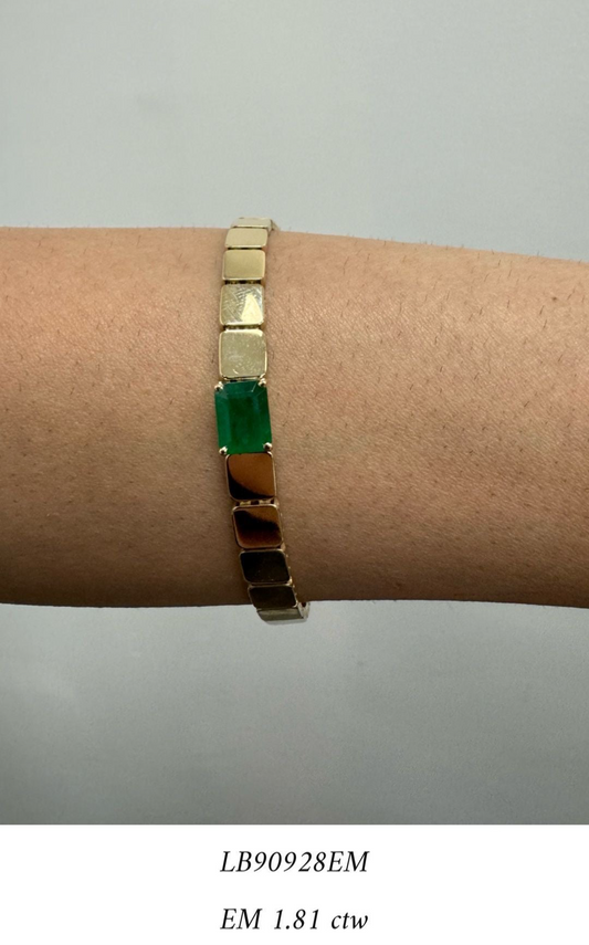 Greek inspired bracelet with emerald