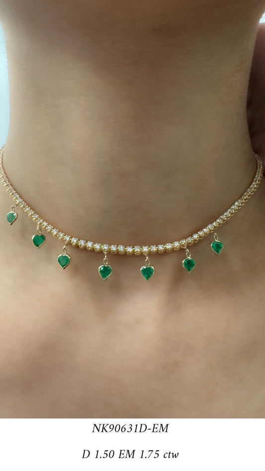 Emerald & Diamond  choker