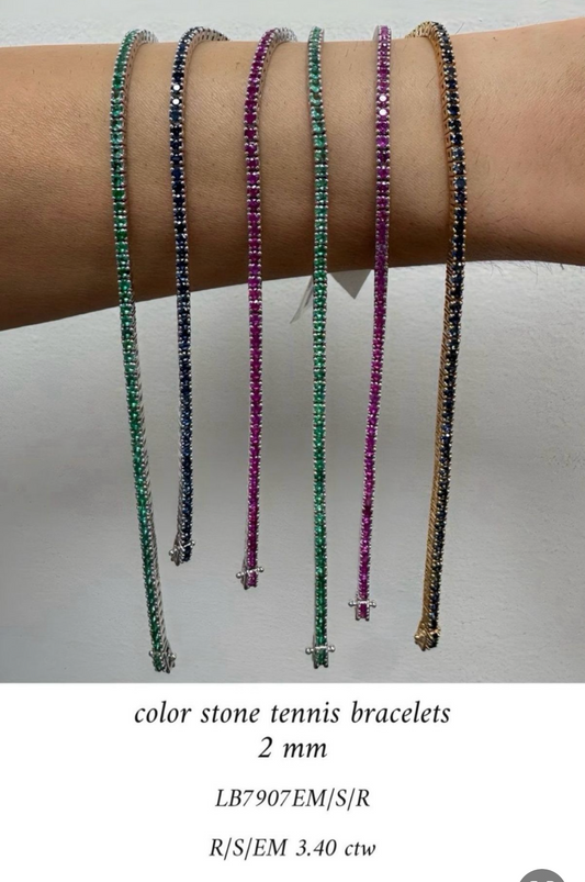 Color stone tennis bracelets