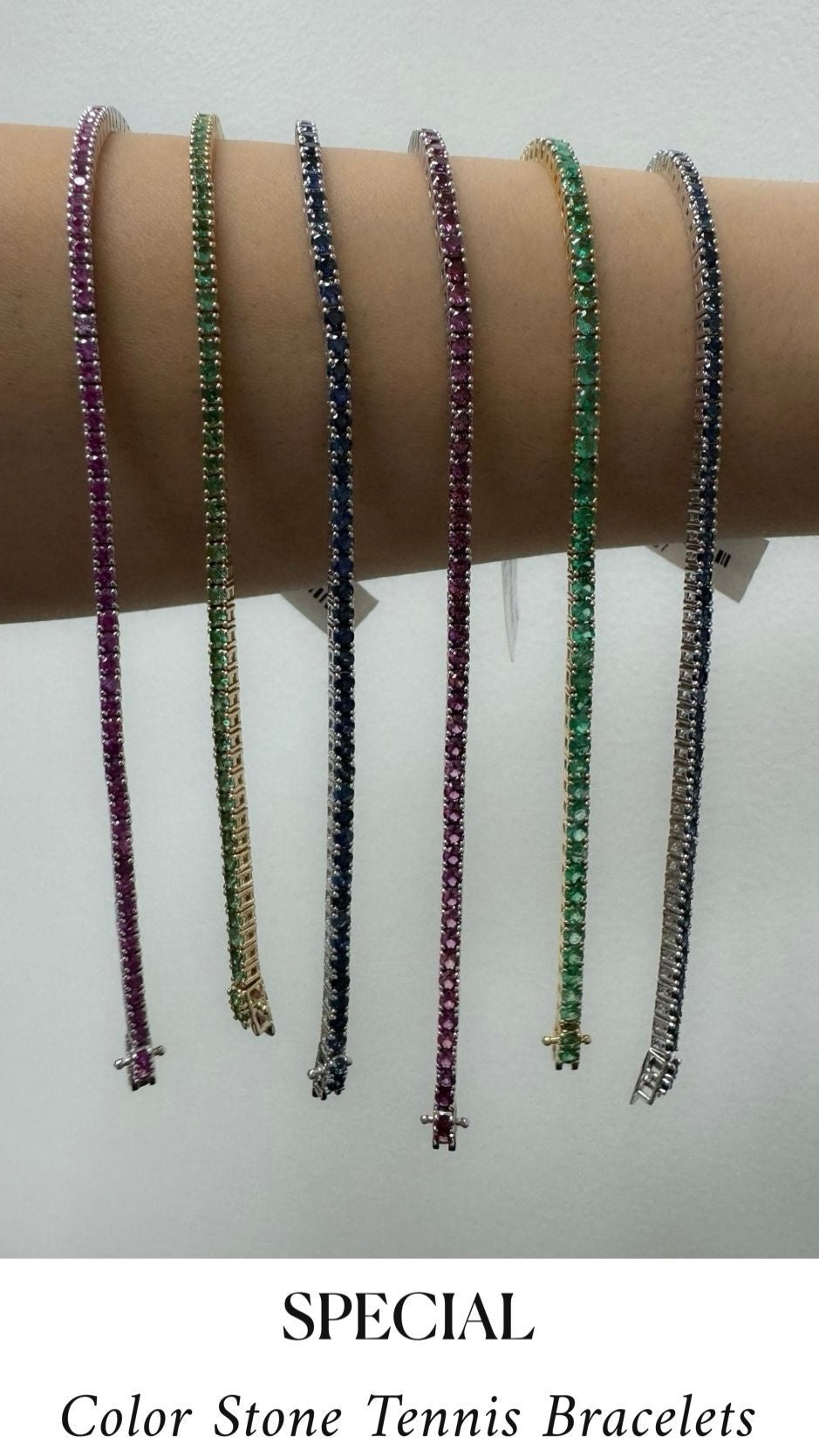 Color Stone Tennis Bracelets