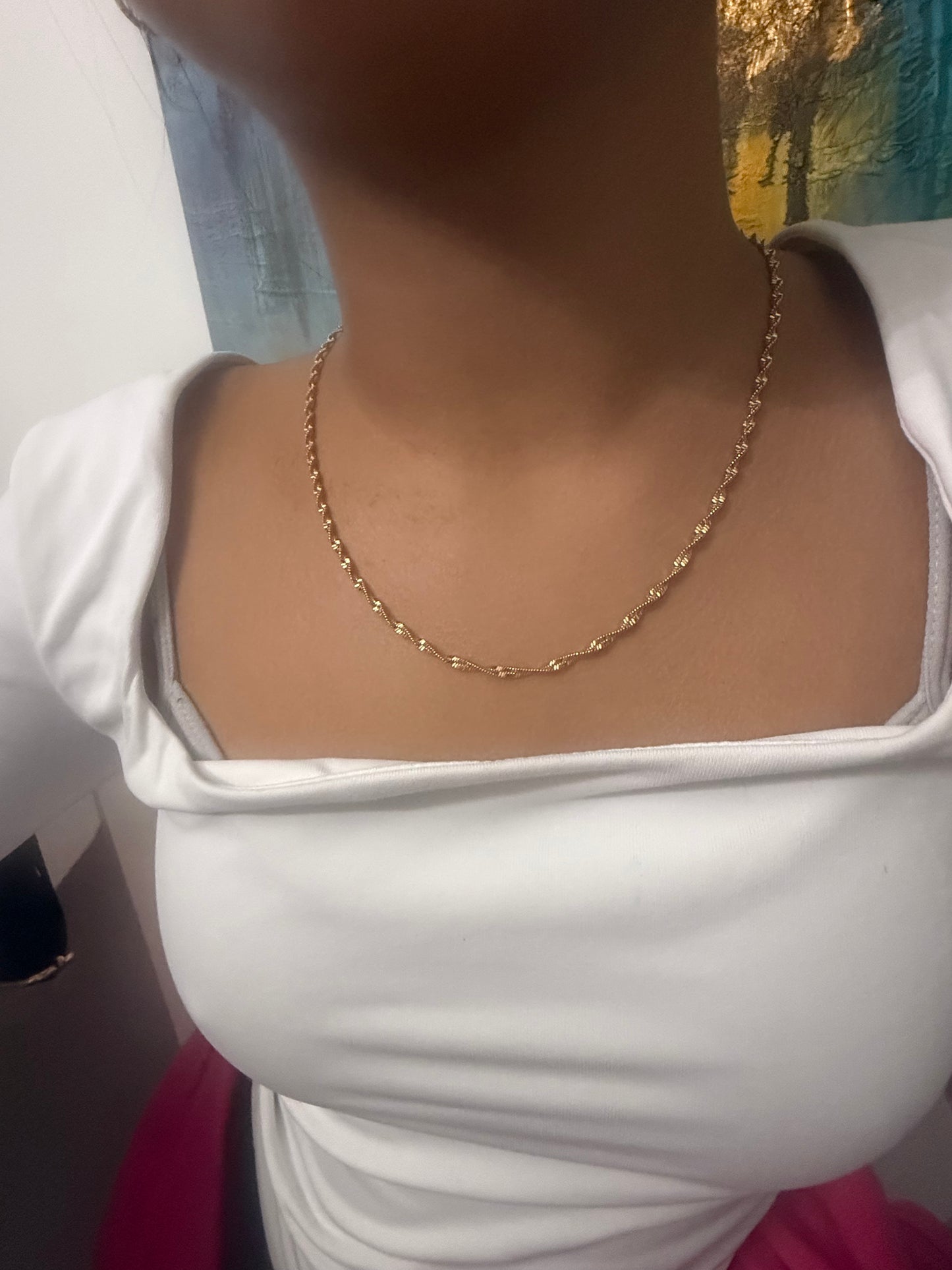 18 k gold plated necklace