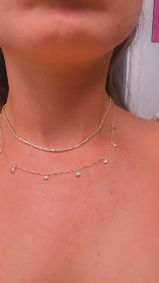 Necklace and earrings set 18k gold plated