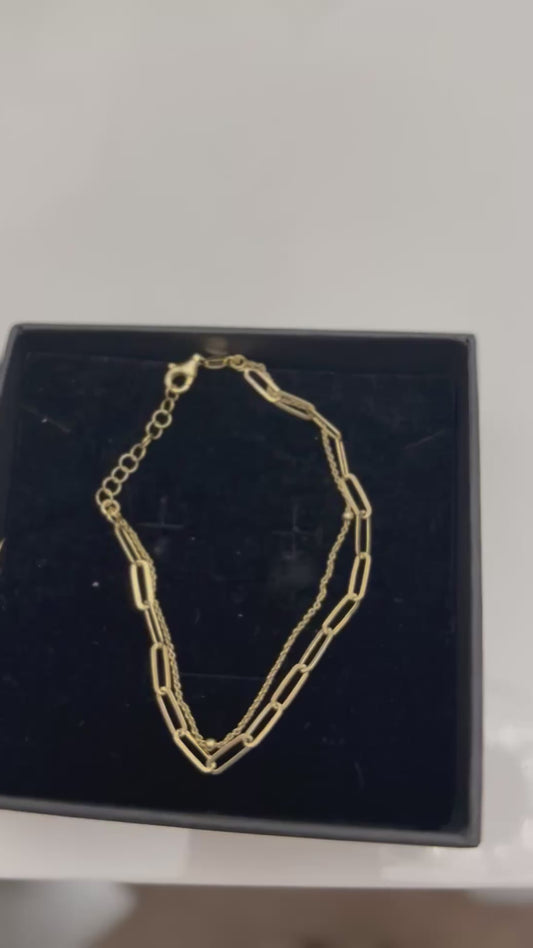 18 k gold plated Double clip bracelet