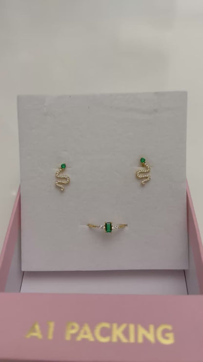 18k gold plated studs & ring