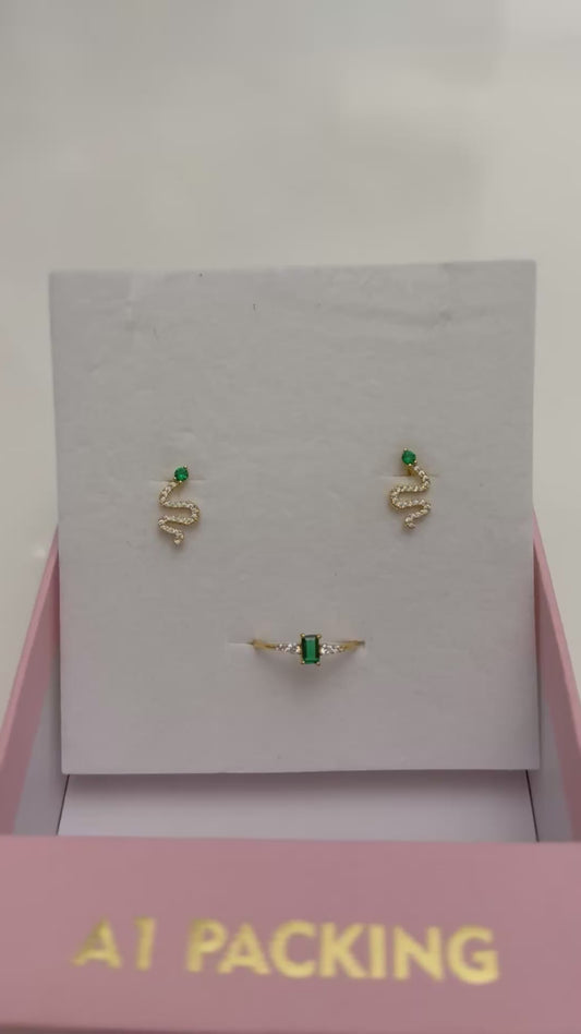 18k gold plated studs & ring